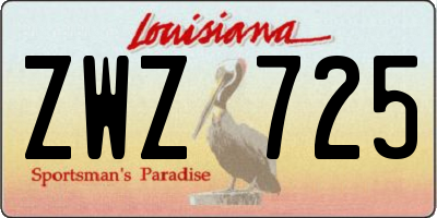 LA license plate ZWZ725