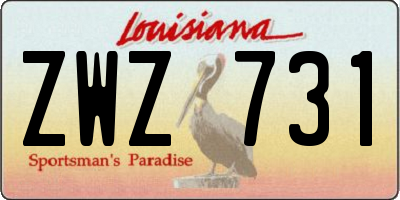 LA license plate ZWZ731