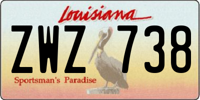 LA license plate ZWZ738