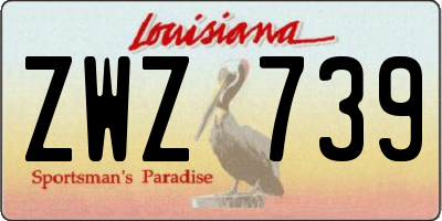 LA license plate ZWZ739