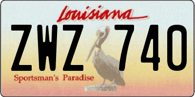 LA license plate ZWZ740