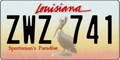 LA license plate ZWZ741