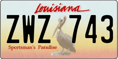 LA license plate ZWZ743