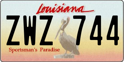 LA license plate ZWZ744