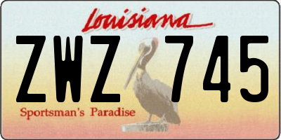 LA license plate ZWZ745