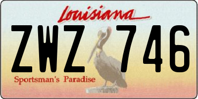 LA license plate ZWZ746