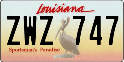 LA license plate ZWZ747