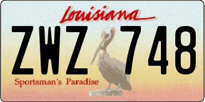 LA license plate ZWZ748