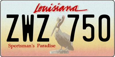 LA license plate ZWZ750