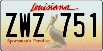 LA license plate ZWZ751