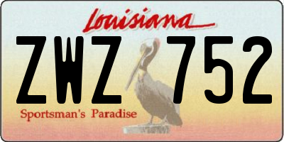LA license plate ZWZ752