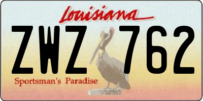 LA license plate ZWZ762