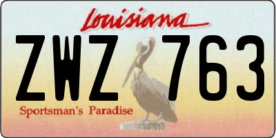 LA license plate ZWZ763