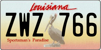 LA license plate ZWZ766