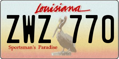 LA license plate ZWZ770