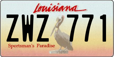 LA license plate ZWZ771