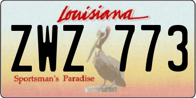 LA license plate ZWZ773