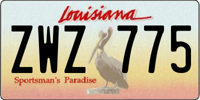 LA license plate ZWZ775