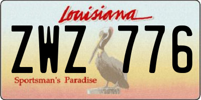 LA license plate ZWZ776