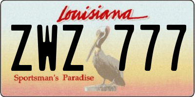 LA license plate ZWZ777