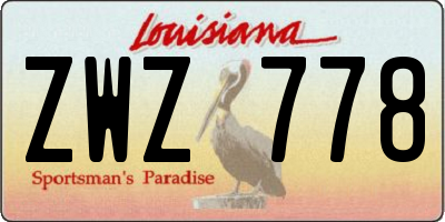 LA license plate ZWZ778