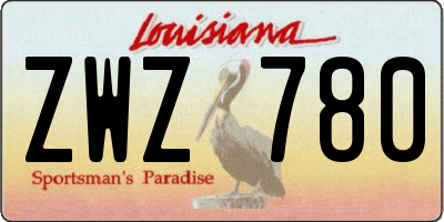 LA license plate ZWZ780