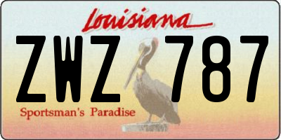 LA license plate ZWZ787