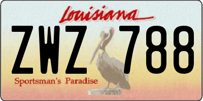 LA license plate ZWZ788