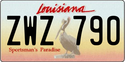 LA license plate ZWZ790