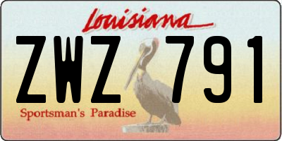 LA license plate ZWZ791