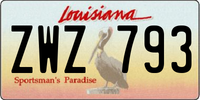 LA license plate ZWZ793