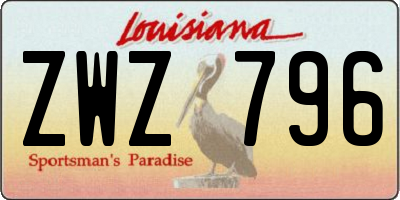 LA license plate ZWZ796