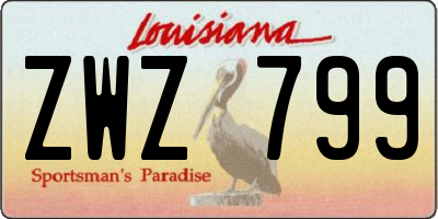 LA license plate ZWZ799