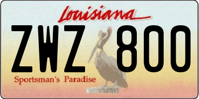 LA license plate ZWZ800