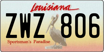 LA license plate ZWZ806