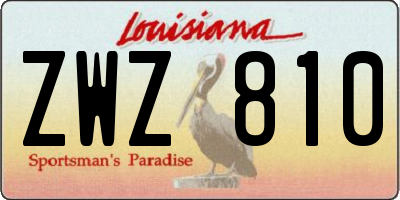 LA license plate ZWZ810