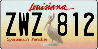 LA license plate ZWZ812