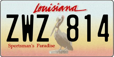 LA license plate ZWZ814