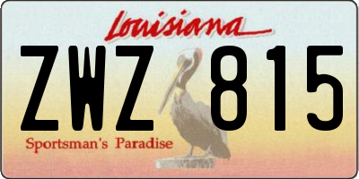 LA license plate ZWZ815