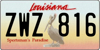 LA license plate ZWZ816