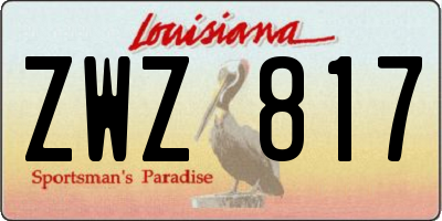 LA license plate ZWZ817