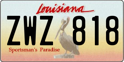 LA license plate ZWZ818