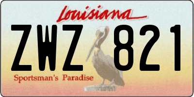 LA license plate ZWZ821