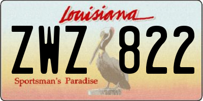 LA license plate ZWZ822