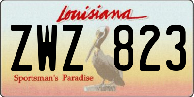 LA license plate ZWZ823