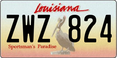 LA license plate ZWZ824