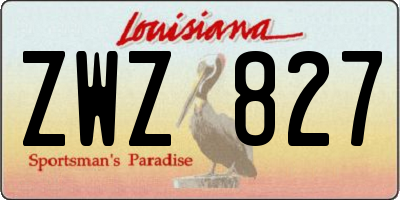 LA license plate ZWZ827