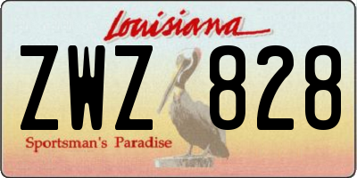 LA license plate ZWZ828