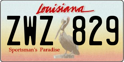 LA license plate ZWZ829