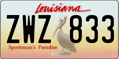 LA license plate ZWZ833